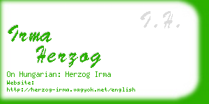 irma herzog business card